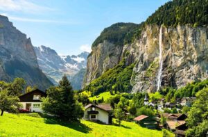 Breathtaking Staubbach Falls in Switzerland - Marvel at the Majestic Beauty of Europe's Tallest Free-Falling Waterfall