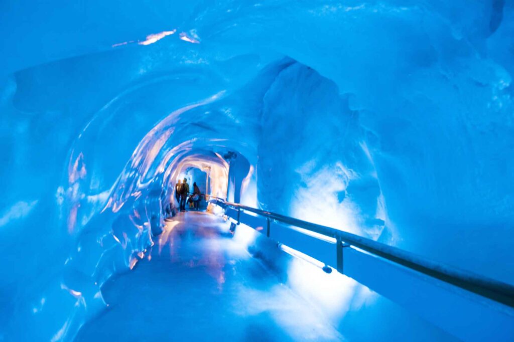 Fascinating Titlis Glacier Cave in Switzerland - Explore the Stunning Ice Formations and Glacial Wonders