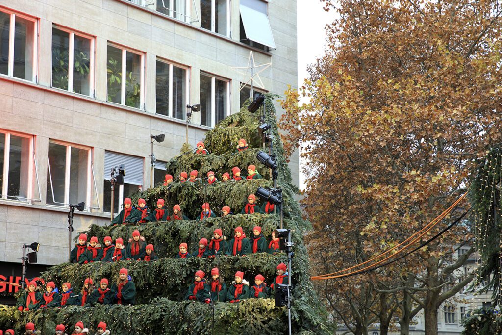 Zurich's Singing Christmas Tree - Festive Performances and Holiday Cheer