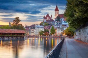 Thun: A charming city in the Bernese Oberland region, known for its historic architecture, scenic views, and picturesque surroundings.