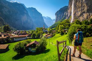 Lauterbrunnen Valley Hike: A scenic trek through the enchanting Lauterbrunnen Valley, surrounded by cascading waterfalls and stunning alpine landscapes.
