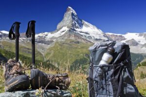 Matterhorn Hike: A breathtaking trek through the Swiss Alps, revealing the iconic Matterhorn peak in all its majestic glory.