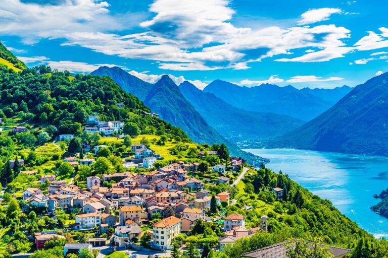Monte Bré: A breathtaking mountain in the Lugano Prealps, offering stunning panoramic views and outdoor recreational activities.