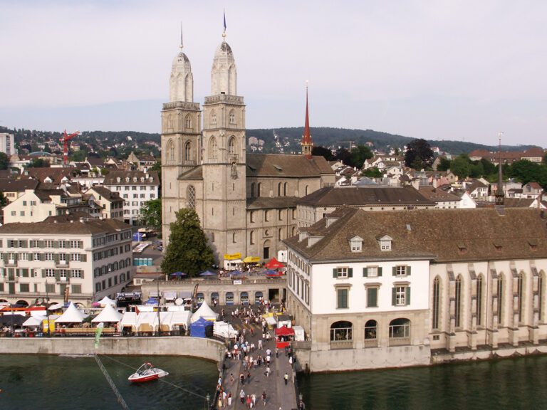 Wasserkirche: Historic church nestled in the heart of Zurich, known for its architectural elegance and cultural significance.