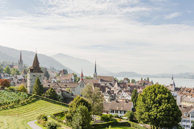 Zug: A scenic town in Switzerland known for its charming old town, scenic lake, and historic landmarks.