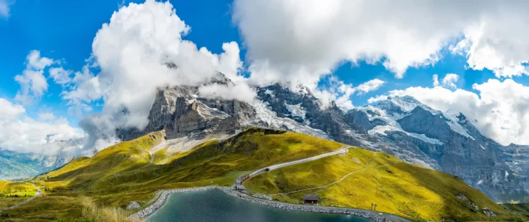 Mount Eiger: Majestic peak in the Swiss Alps, known for its iconic north face and stunning alpine beauty.