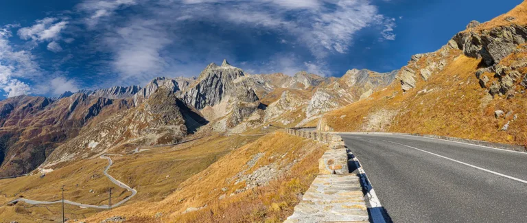 Great St Bernard Pass: A historic alpine pass connecting Switzerland and Italy, known for its breathtaking mountain scenery and cultural significance.