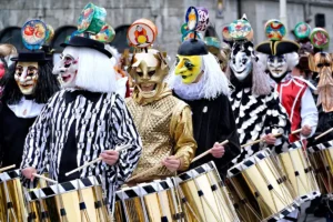 Basler Fasnacht: The lively Carnival of Basel, a colorful celebration filled with elaborate costumes, traditional masks, and vibrant parades.