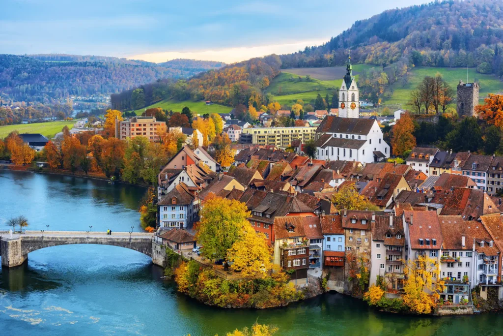 River Rhine: Majestic watercourse winding through European landscapes, showcasing scenic beauty and cultural significance.